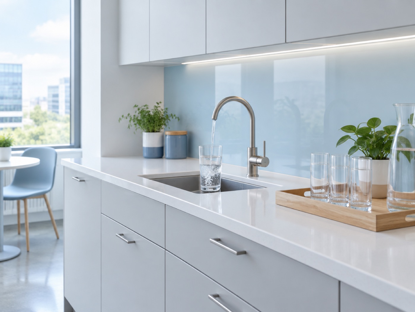 A filtered tap in an office kitchenette
