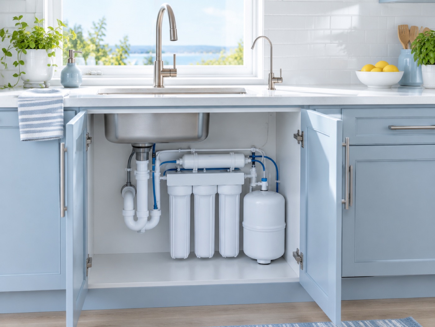 An under-sink unit with its own faucet